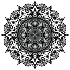 Beautiful floral pattern mandala art isolated on a white background, decoration element for meditation poster, yoga, banner, henna, invitation, cover page, design element mandala art, vector art`