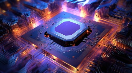 New generation energy distribution computer chip. AI Generation 