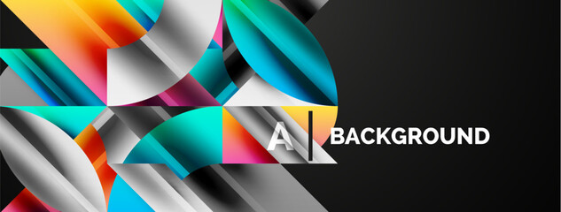 Geometric abstract background with abstract geometric shapes. Concept of creative technology, digital art, social communication, modern science for poster, cover, banner, brochure, website