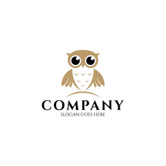Cute Owl Logo Design Vector