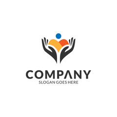 people and hand care logo vector icon illustration