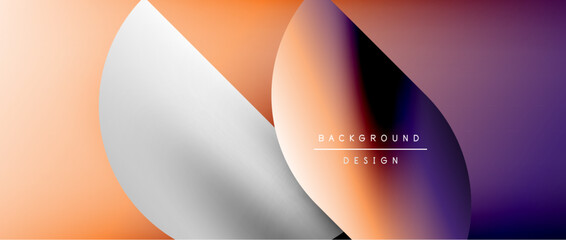 Circles and round shapes with gradients. Minimal abstract background, round geometric shapes, clean and structured design