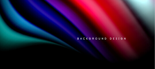 Rainbow color wave lines on black. Techno or business abstract background for posters, covers, banners, brochures, websites