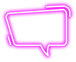 Purple Glowing Neon Speech Bubble