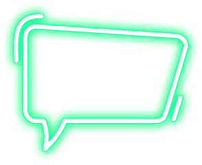 Green Glowing Neon Speech Bubble