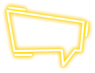 Yellow Glowing Neon Speech Bubble