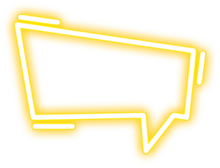 Yellow Glowing Neon Speech Bubble