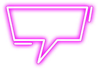 Purple Glowing Neon Speech Bubble