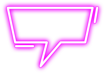 Purple Glowing Neon Speech Bubble