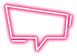 Pink Glowing Neon Speech Bubble