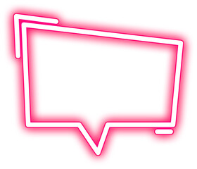 Pink Glowing Neon Speech Bubble