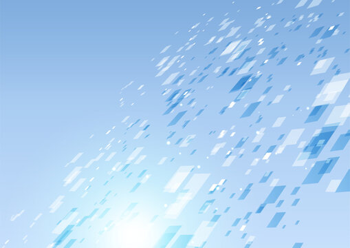 明るい青の浮遊するデジタルイメージ背景 © fujiwara