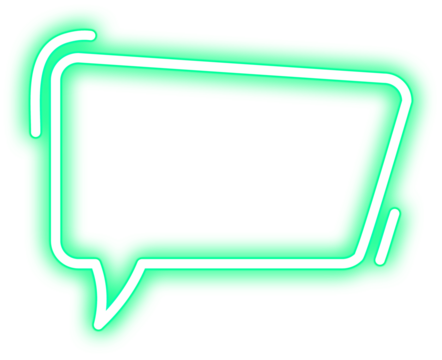 Green Glowing Neon Speech Bubble