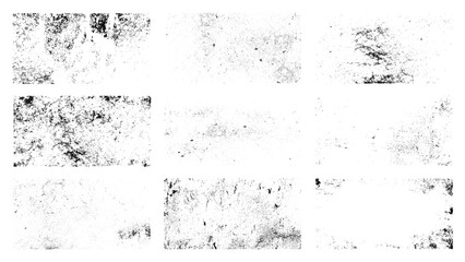 Fototapeta premium Vector grunge textures. Distress textures set. Grunge overlay textures with dust grain isolated on white background.