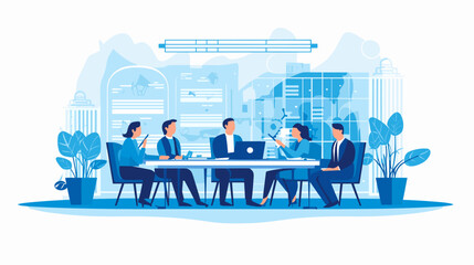 Concept vector illustration of business meeting.