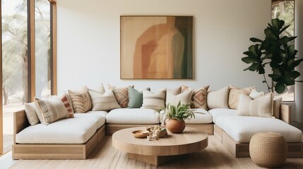 Modern Boho living room interior style
