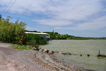 Strand an der Lagune Razim-See, Lacul Razim am schwarzen Meer, Donaudelta, Sarichioi, in der...
