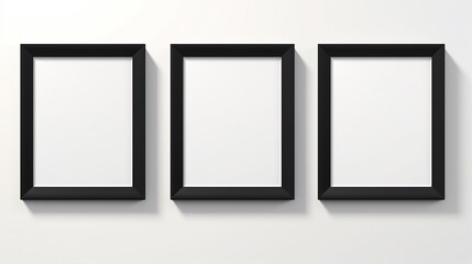 Realistic Detailed 3d Black Blank Photo Frames Empty Template Mockup Set. Vector illustration of Mock Up Framework