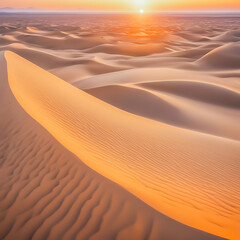 Beautiful landscape sunset over sand dunes. 