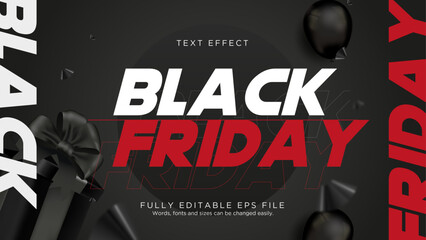 Black Friday Text Effect Font Type Vector Background
