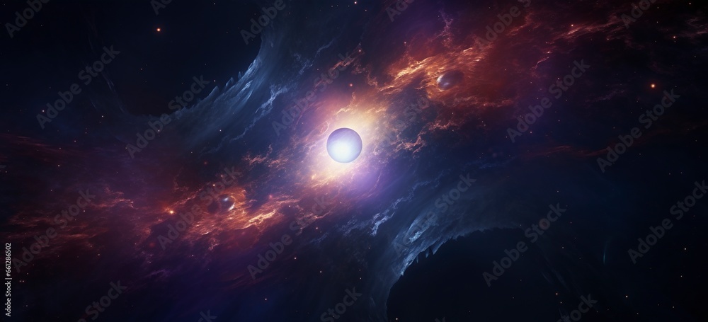 Wall mural a mesmerizing cosmic galaxy in the vastness of space, depicted in animated illustrations