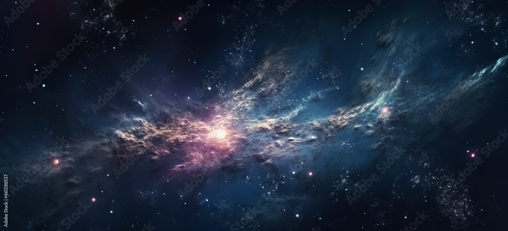 Wall mural a mesmerizing cosmic galaxy in the vastness of space, depicted in animated illustrations