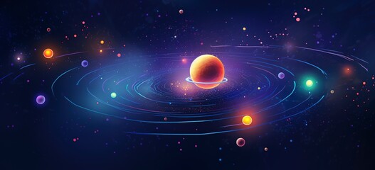 A mesmerizing cosmic galaxy in the vastness of space, depicted in animated illustrations