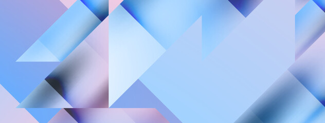 Vivid abstraction unfolds. Triangles in seamless harmony, composing dynamic geometric backdrop. Interplay of angles and hues forms captivating tapestry, evoking modernity and artistic allure