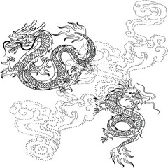 dragon on the background Asian Dragon Japanese dragon tattoo tshirt design