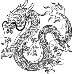 dragon on the background Asian Dragon Japanese dragon tattoo tshirt design