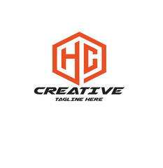 HC CH abstract vector logo monogram template