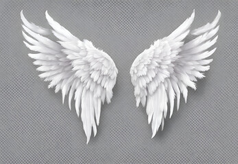 Obraz premium White Angel Wings, White Angel Wings in Heavenly Glow, White Wings of Angelic Purity