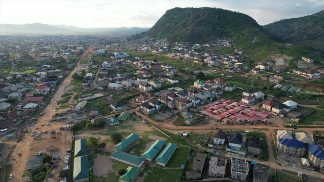 Dawaki Community Abuja, Nigeria, West Africa - aerial reveal