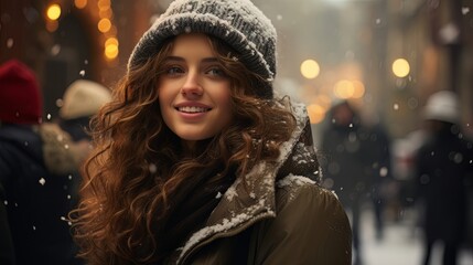 portrait of a woman in winter