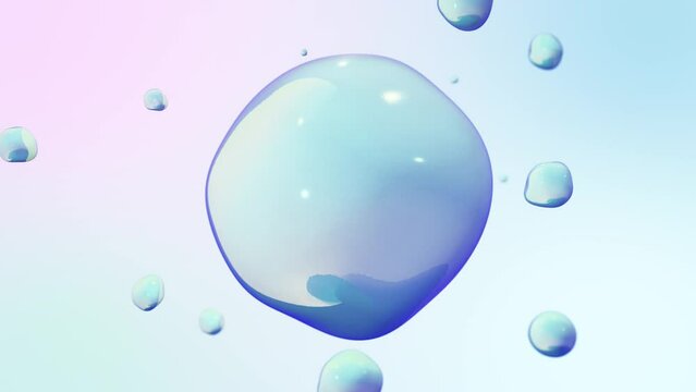 Abstract 3D Animation Of Colored Bubble