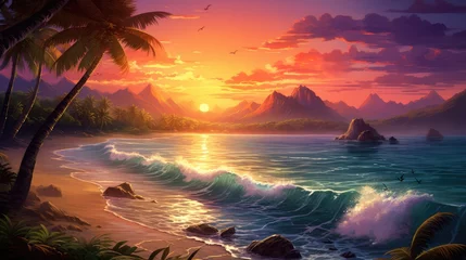 Poster sunset over the sea © faiz