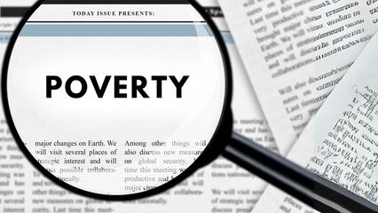 Social Issue of Poverty in the world, Selective Focus Photography of Poverty Text Publication in Newspaper