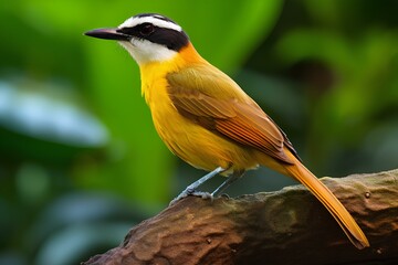 great kiskadee in natural forest environment. Wildlife photography