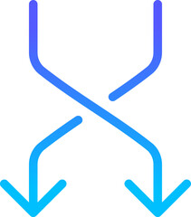 Arrow 9 Line Gradient Icon pictogram symbol visual illustration