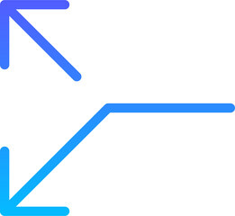 Arrow 14 Line Gradient Icon pictogram symbol visual illustration