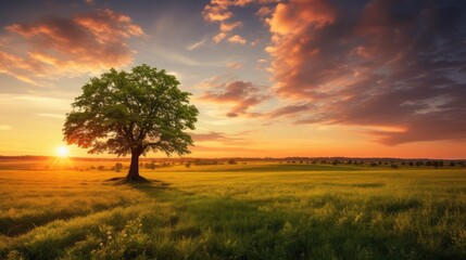 tree in sunset