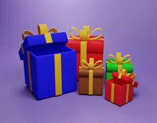 gift boxes with ribbon