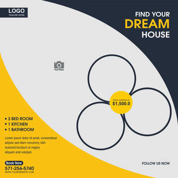 Modern creative business flyer templet  dream house design vector