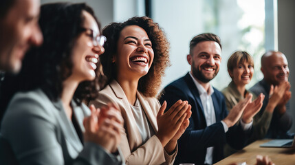 Fototapeta premium group of business people in office Generative Ai