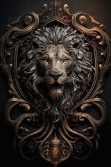 The lion is often seen as a protector, and the shield and swords further emphasize its role as a defender. The image could be seen as a symbol of protection and defense, or a protector of the people.