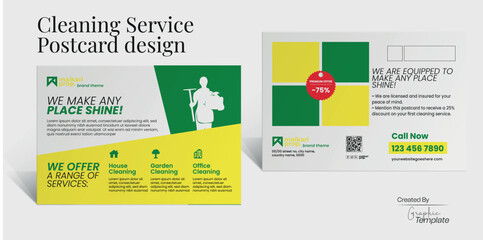 Cleaning Service Postcard design House Cleaning Postcard design Marketing EDDM Postcard