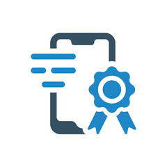 Diploma, online icon vector illustration