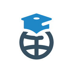 world graduation icon vector illustration