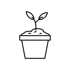 Sprout pot icon line design template illustration isolated