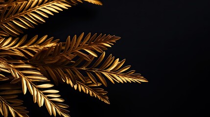 Portrait gold fir on the black background AI Generative